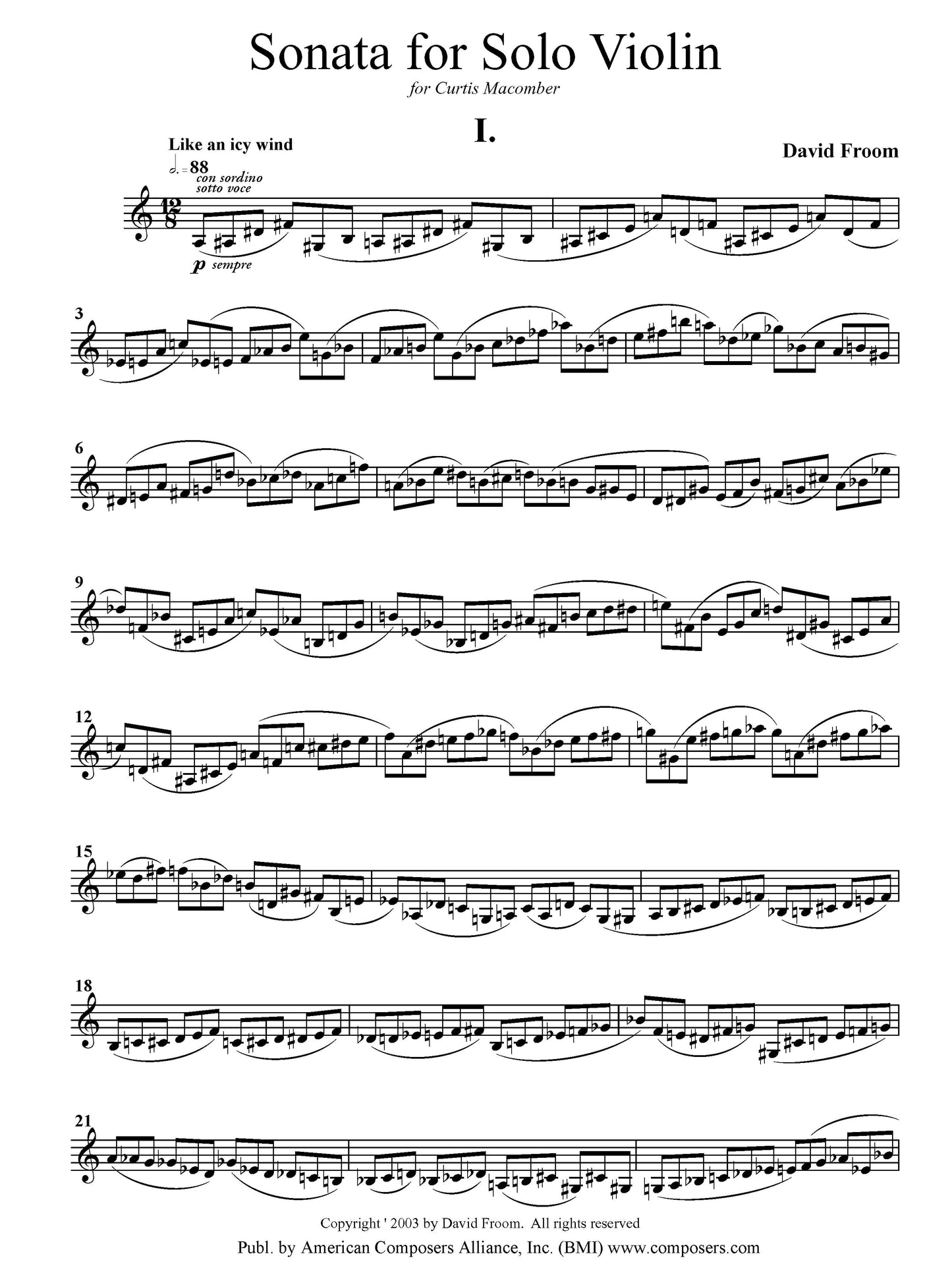 Sonata for Solo Violin