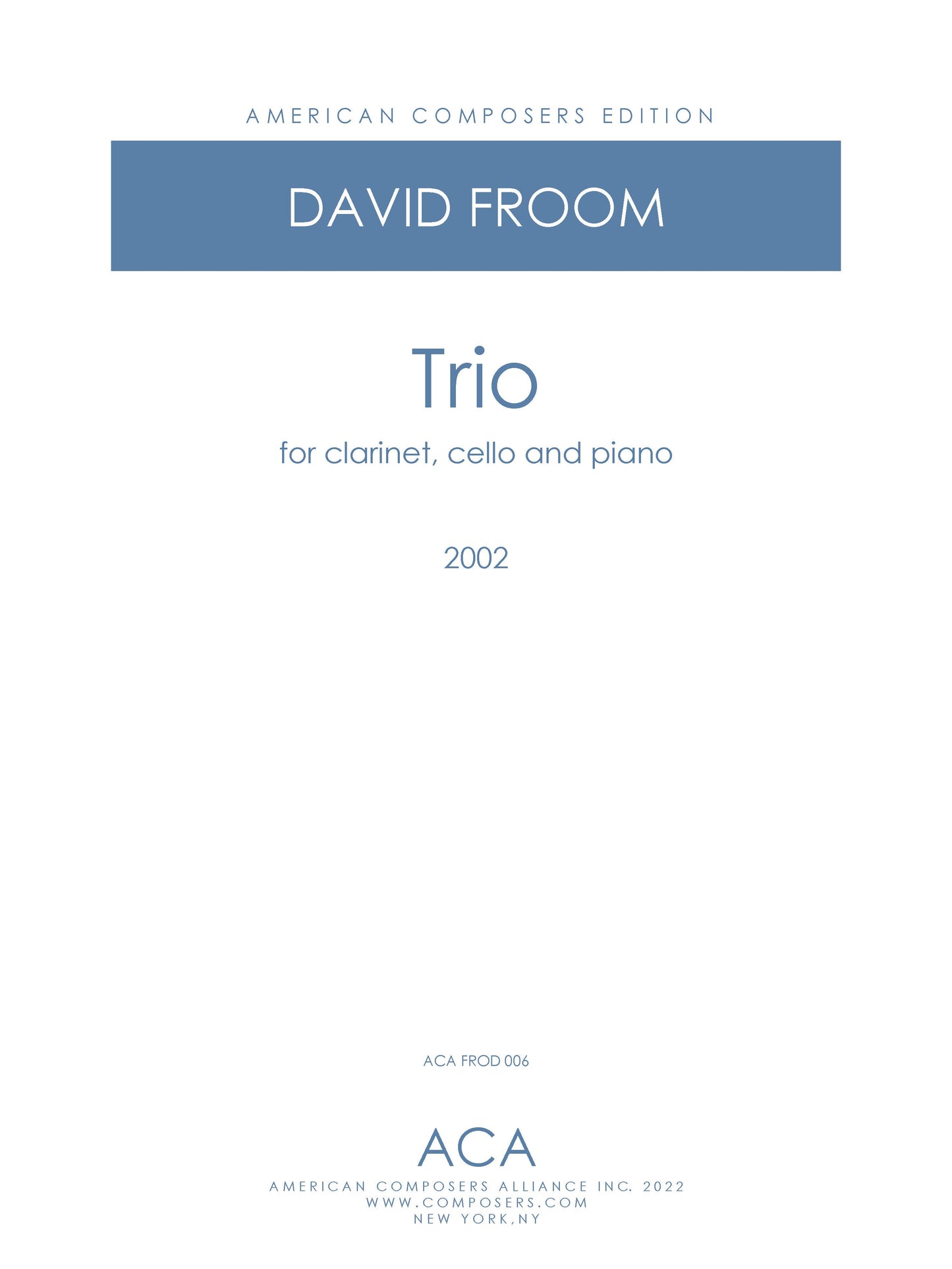 Trio for Clarinet, Cello, and Piano