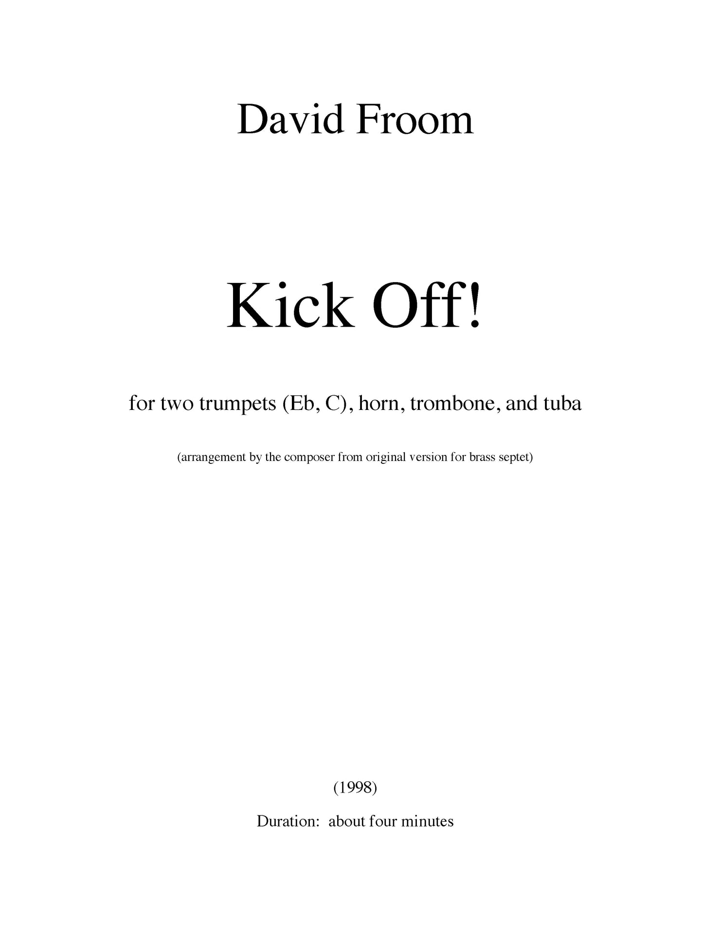 Kick Off! - for quintet