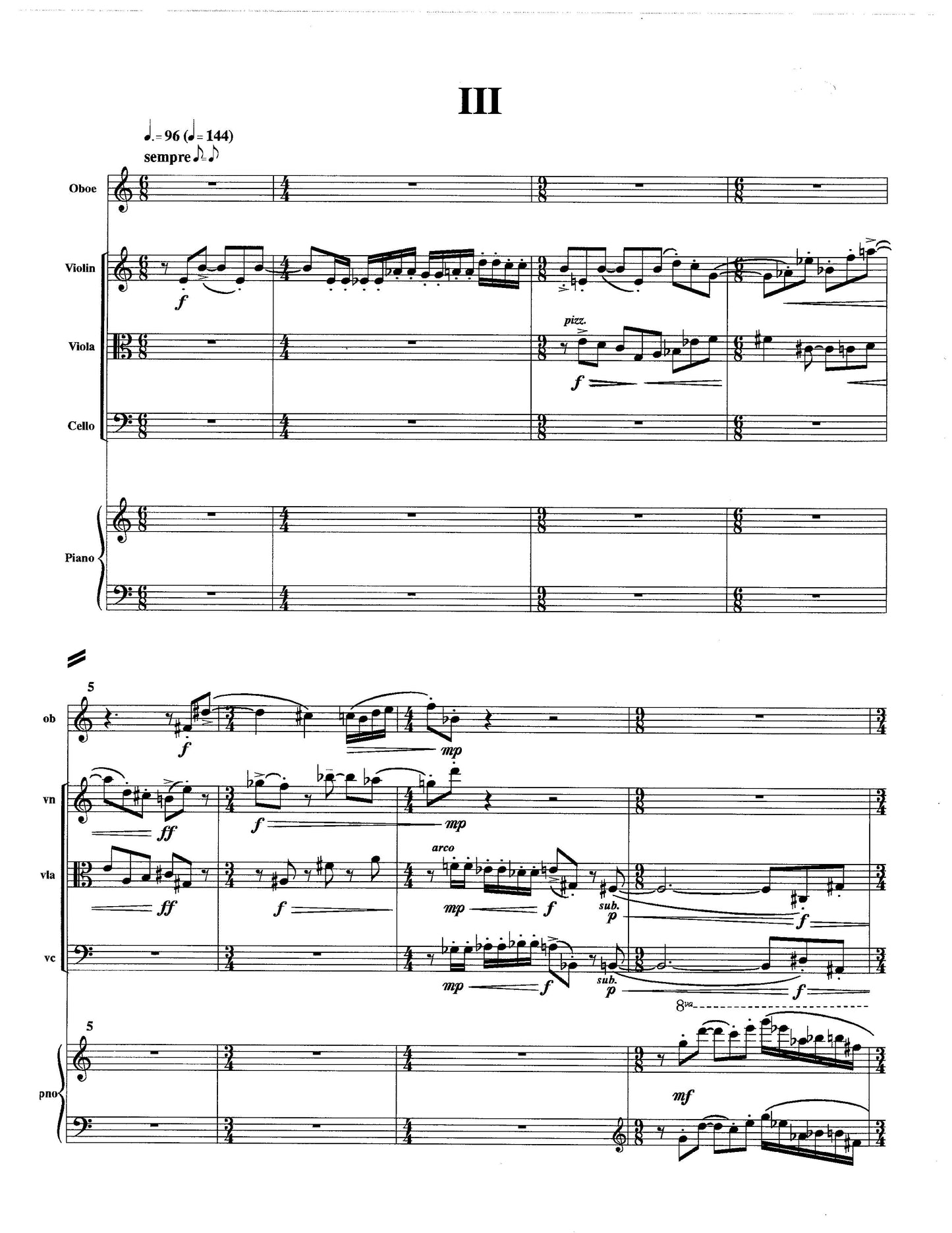 Quintet for Oboe, Strings, and Piano