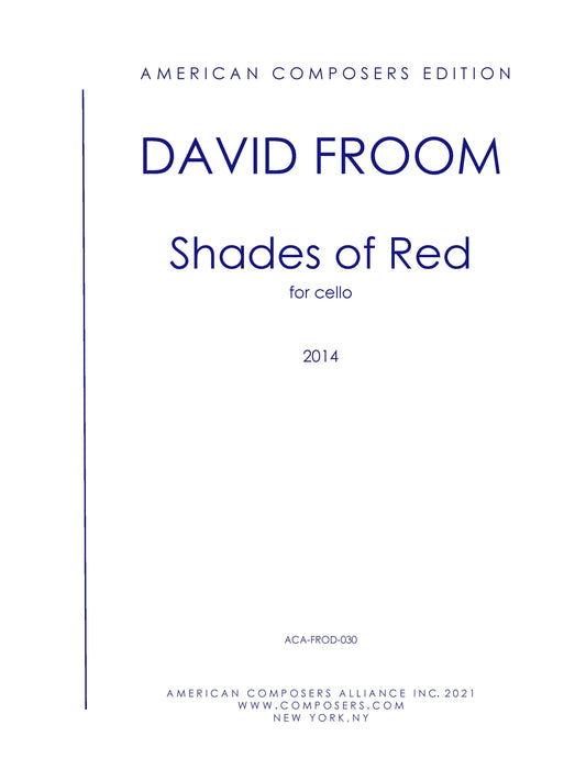 Shades of Red - for Cello