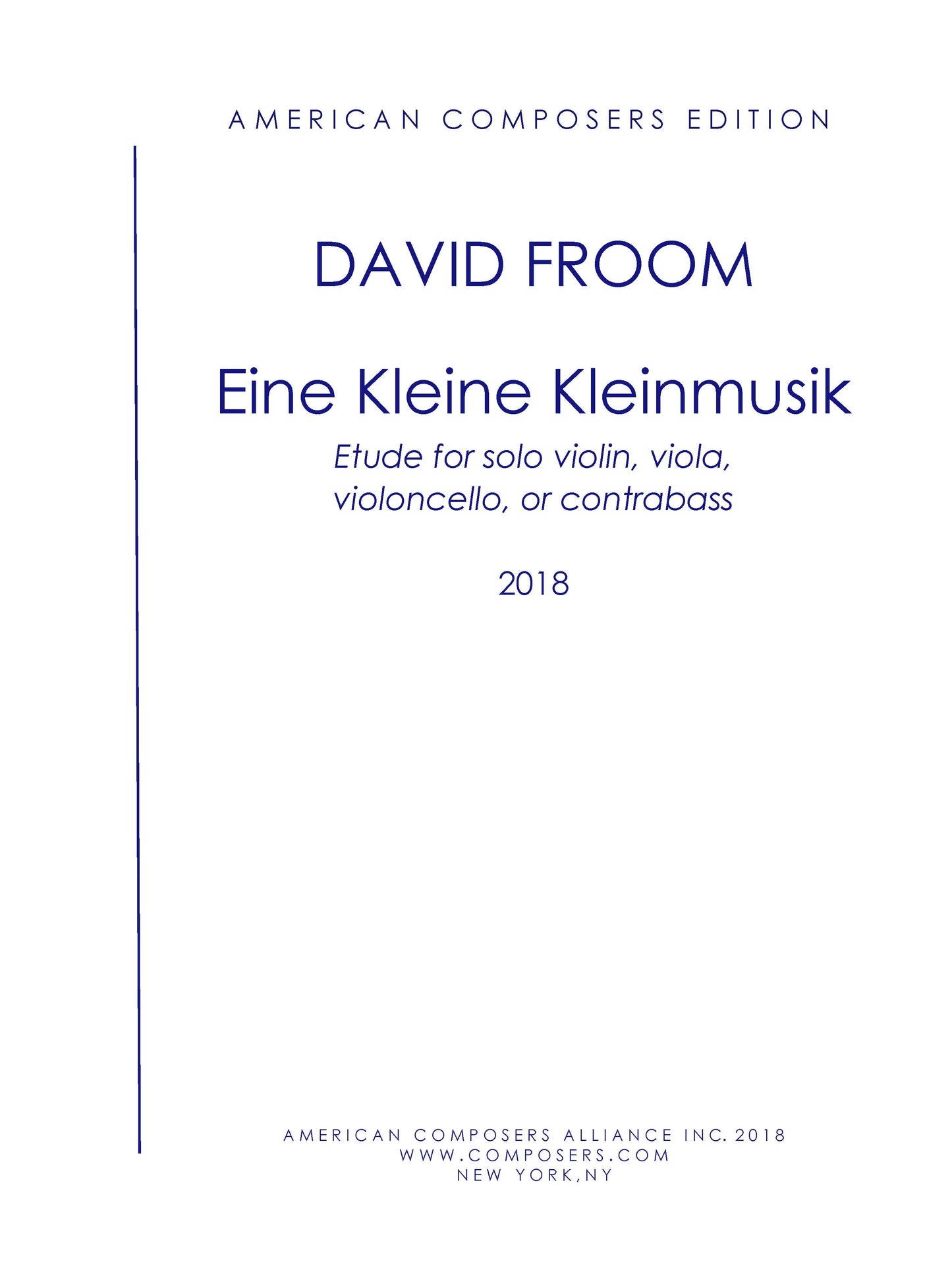 EINE KLEINE KLEINMUSIK - Etude for Solo Violin, Viola, Cello, or Bass