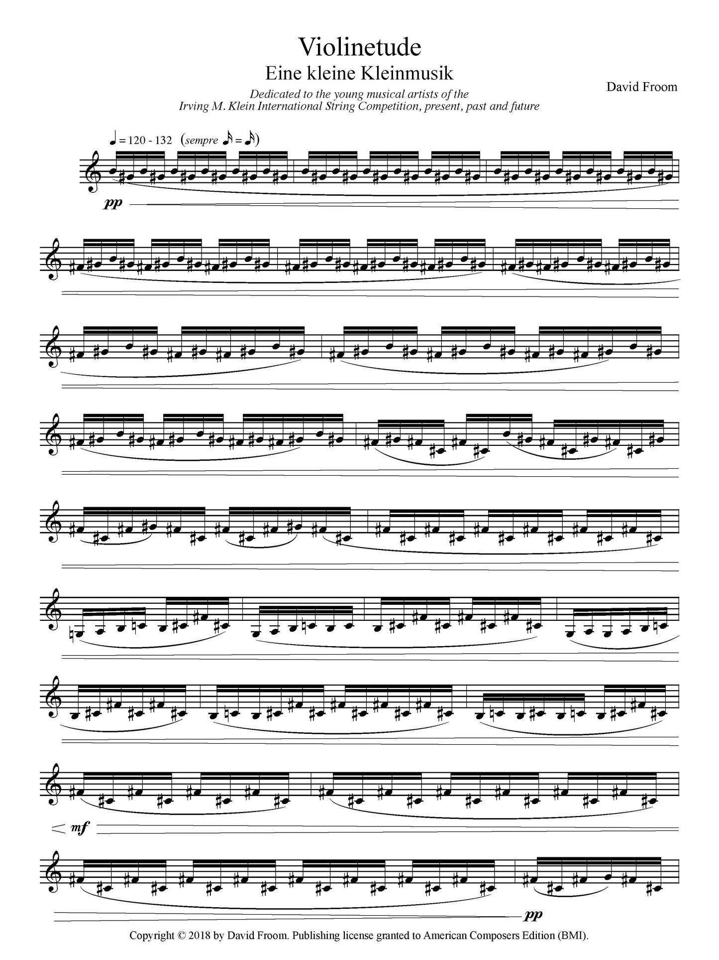 EINE KLEINE KLEINMUSIK - Etude for Solo Violin, Viola, Cello, or Bass