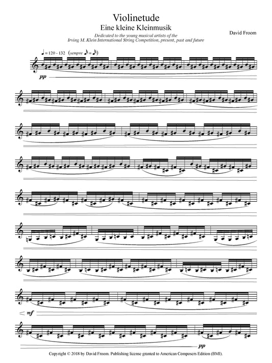 EINE KLEINE KLEINMUSIK - Etude for Solo Violin, Viola, Cello, or Bass