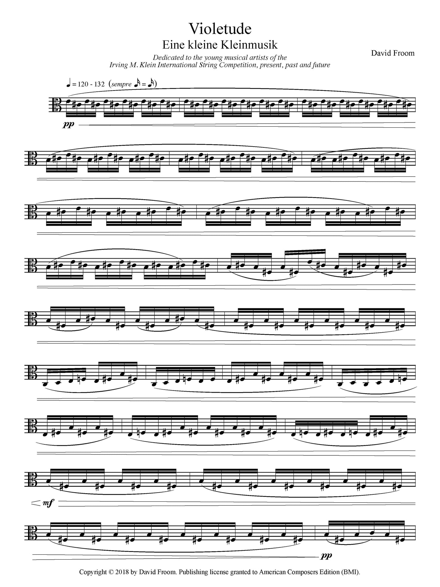 EINE KLEINE KLEINMUSIK - Etude for Solo Violin, Viola, Cello, or Bass