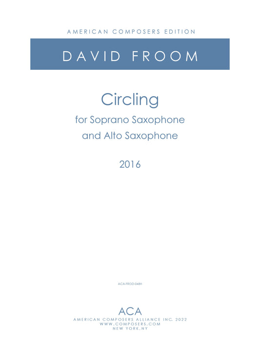 Circling - for soprano saxophone and alto saxophone