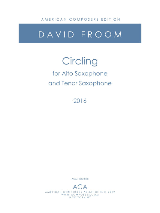 Circling - for alto saxophone and tenor saxophone