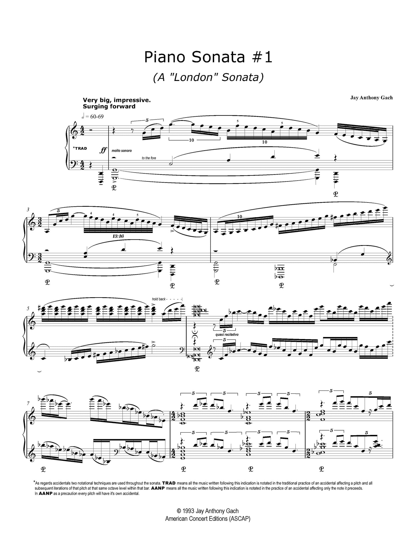 Piano Sonata No. 1 - "A 'London' Sonata"