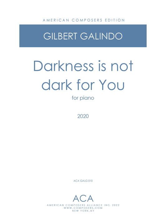 Darkness is not dark for You