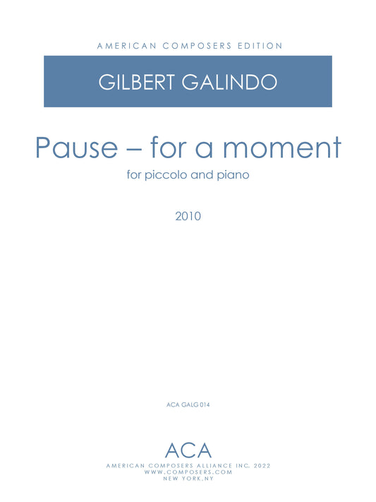 Pause - for a moment