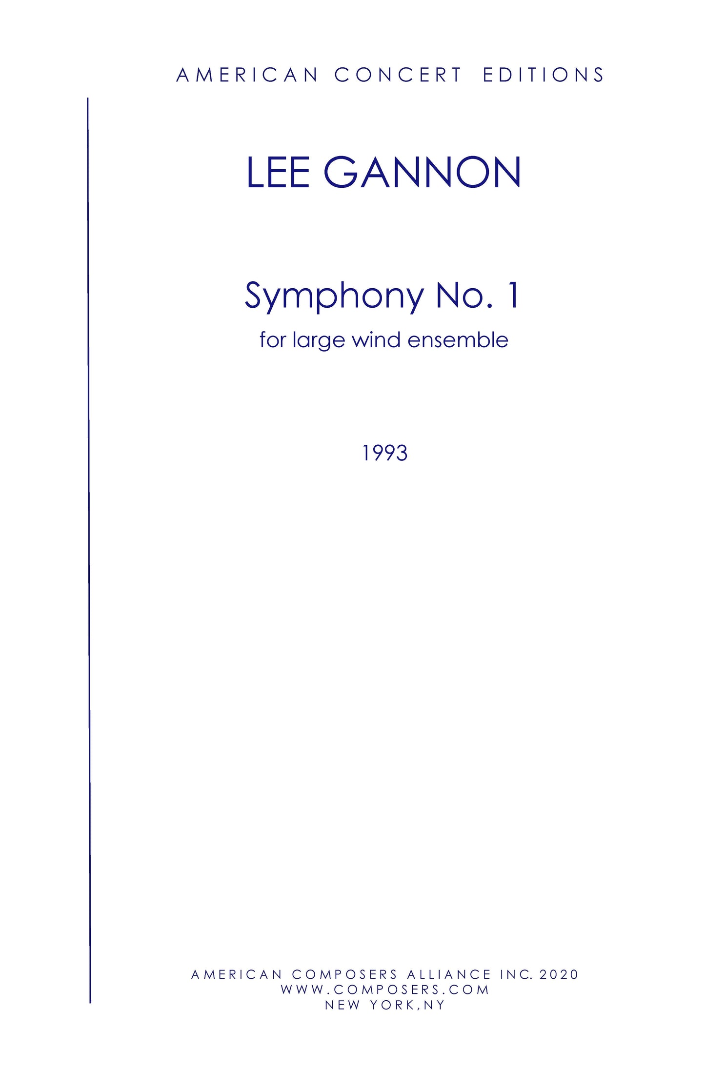 SYMPHONY NO. 1 for Wind Ensemble