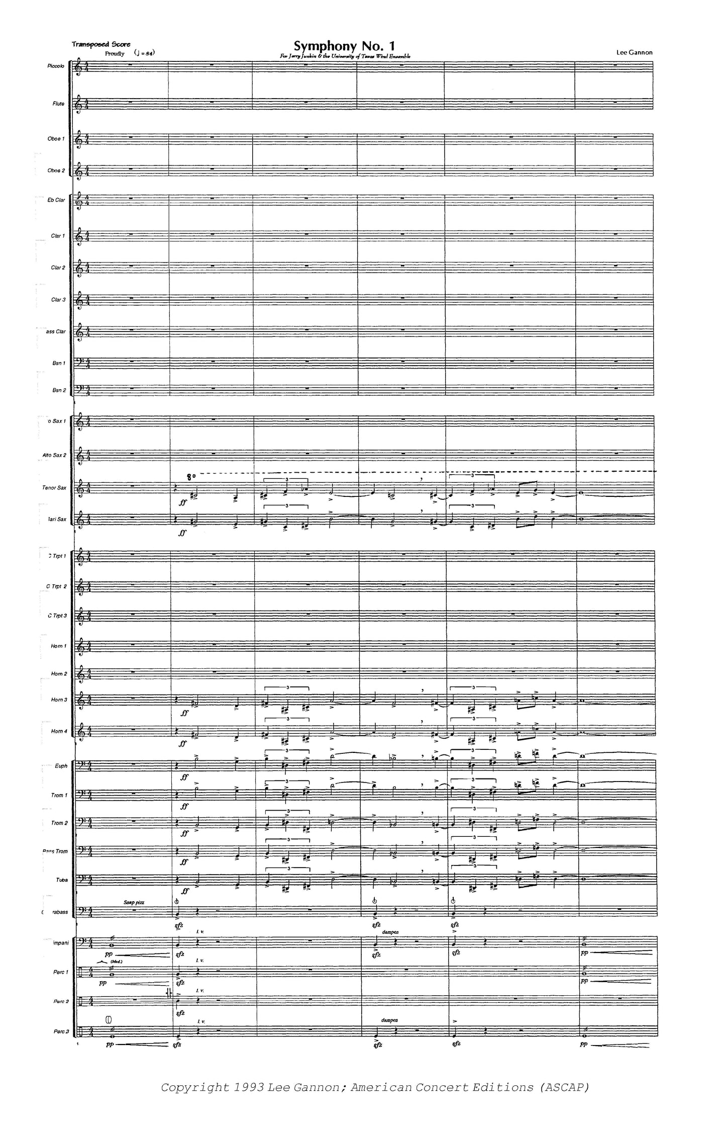 SYMPHONY NO. 1 for Wind Ensemble