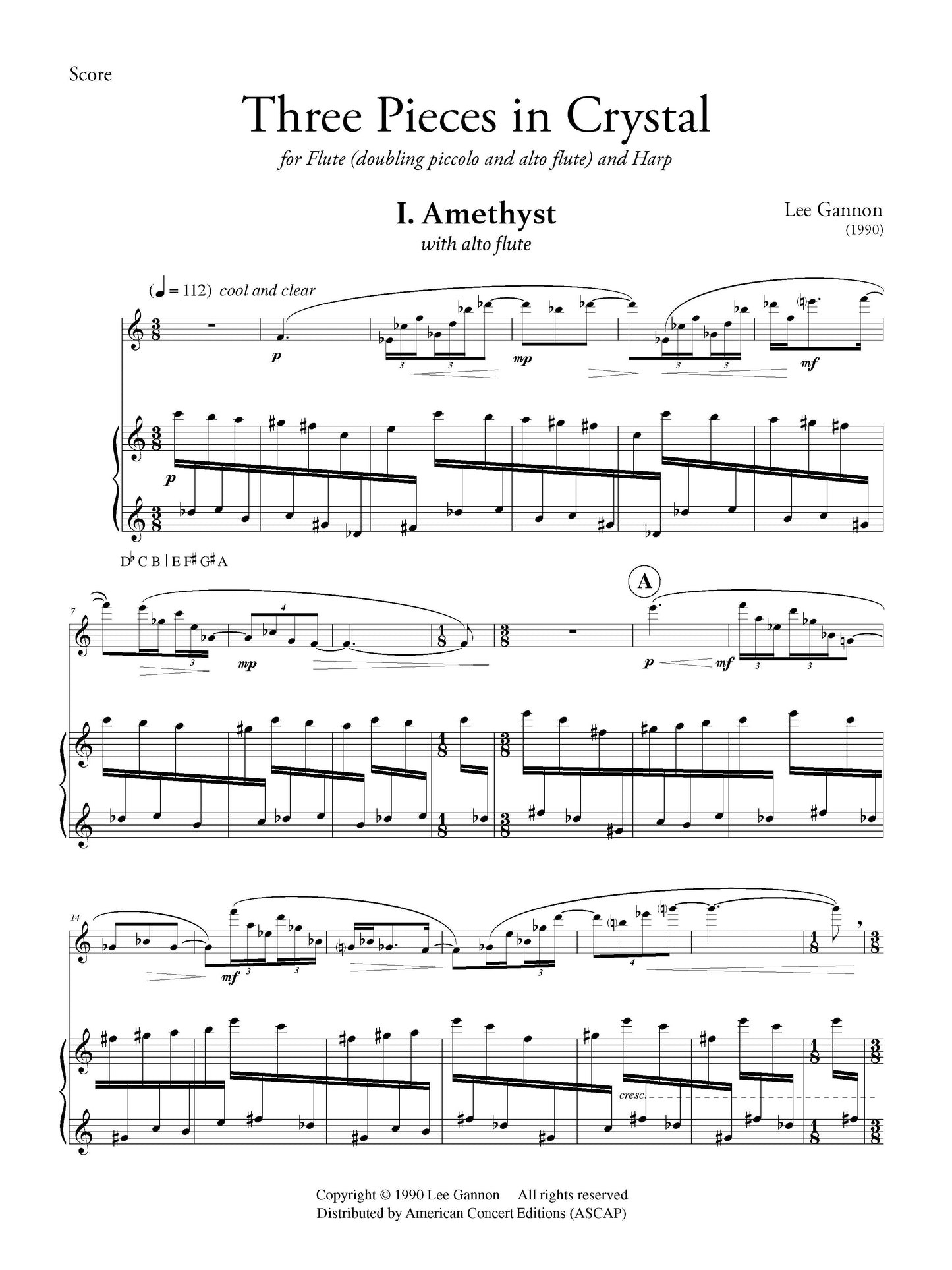 Three Pieces in Crystal (for Flute and Harp)