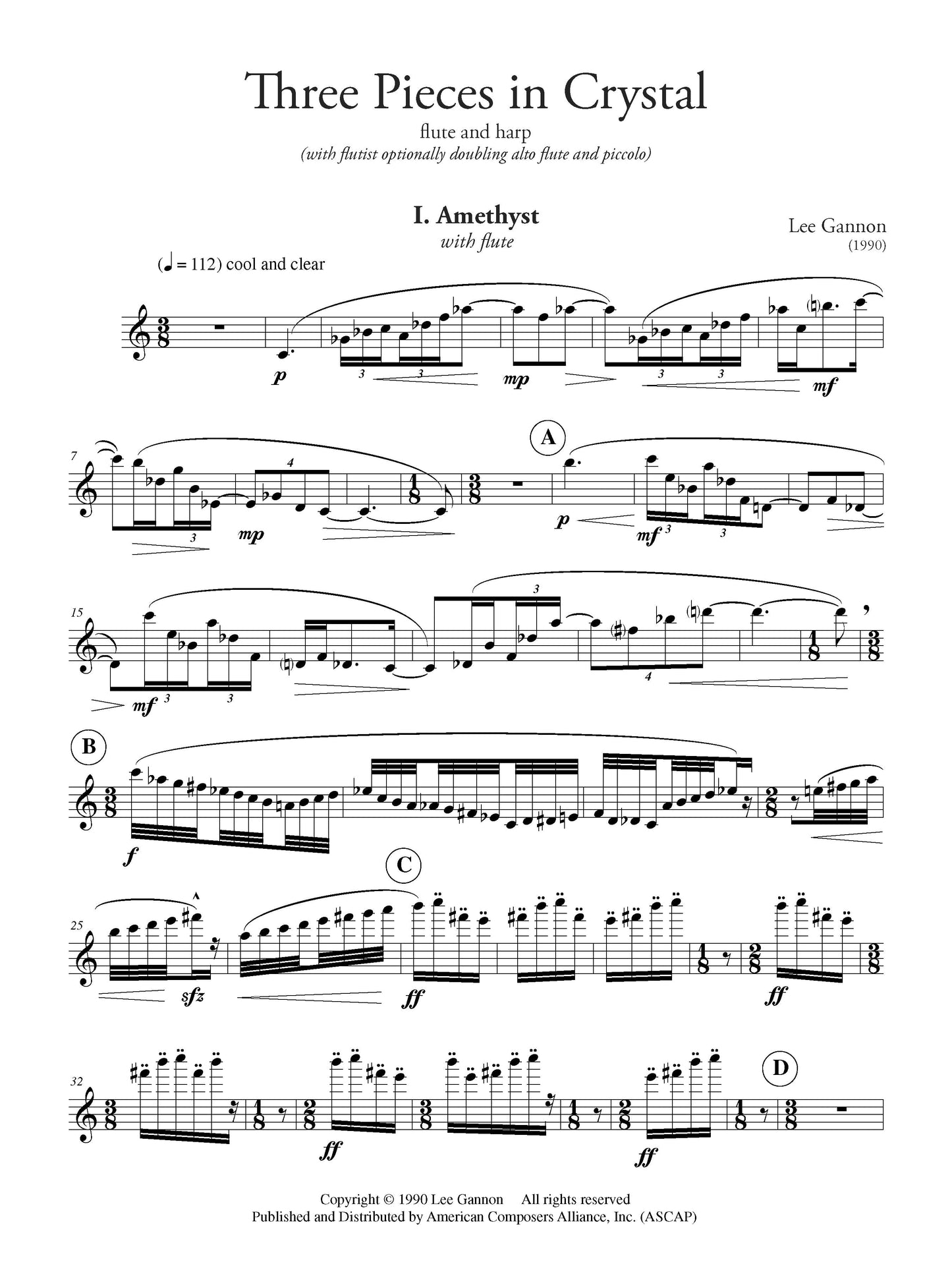 Three Pieces in Crystal (for Flute and Harp)