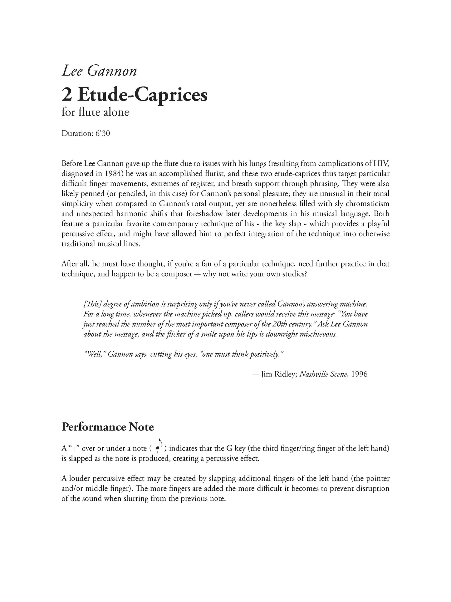 TWO ETUDE-CAPRICES FOR FLUTE