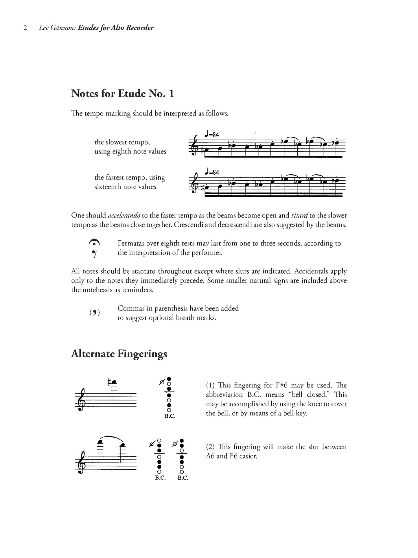 ETUDES for Alto Recorder