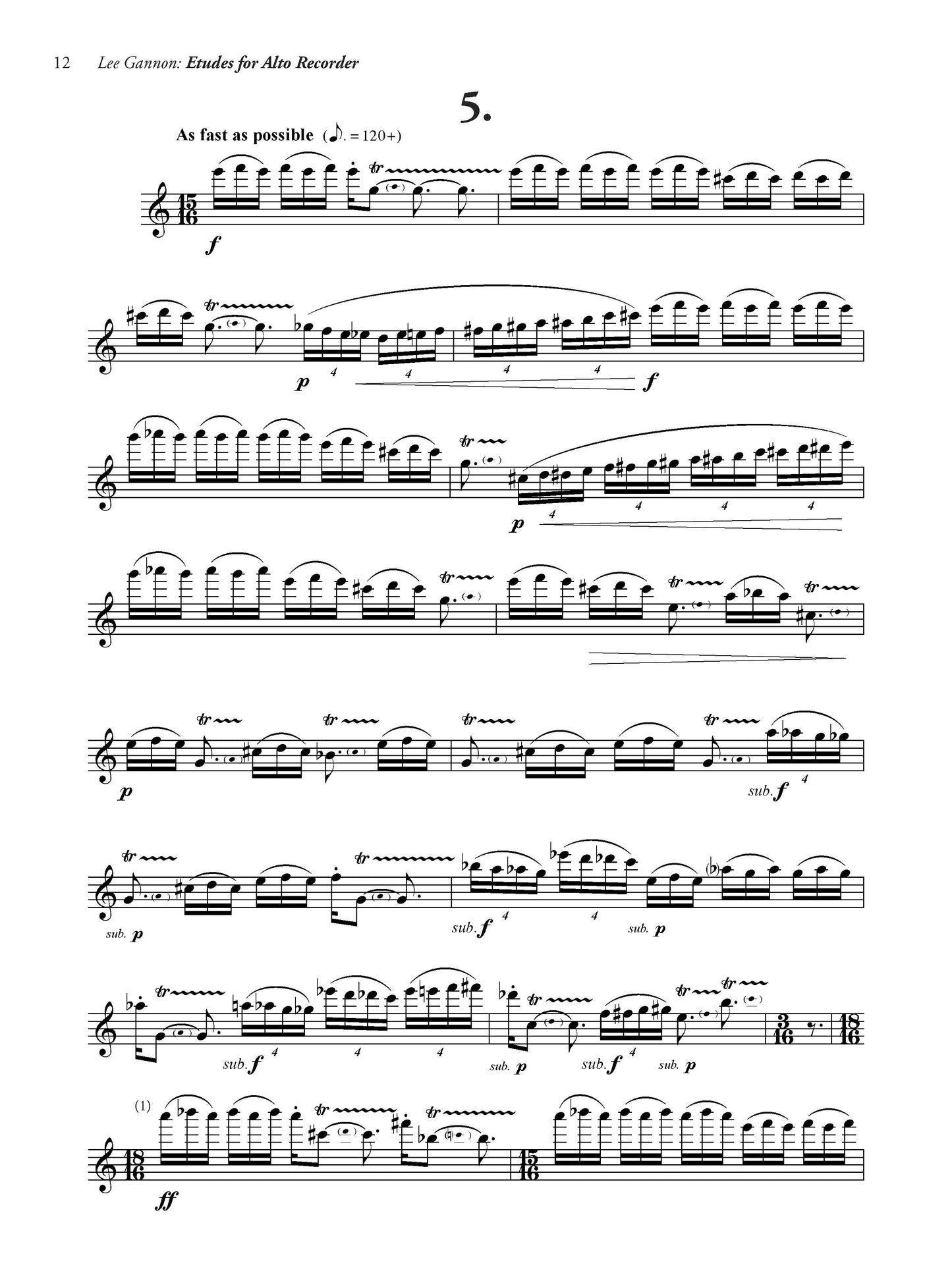 ETUDES for Alto Recorder