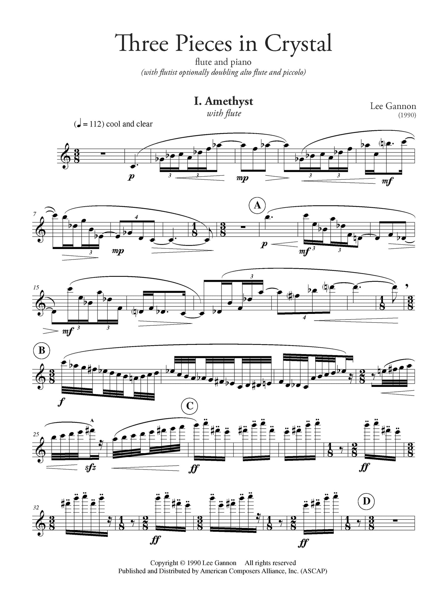 Three Pieces in Crystal (for Flute and Piano)