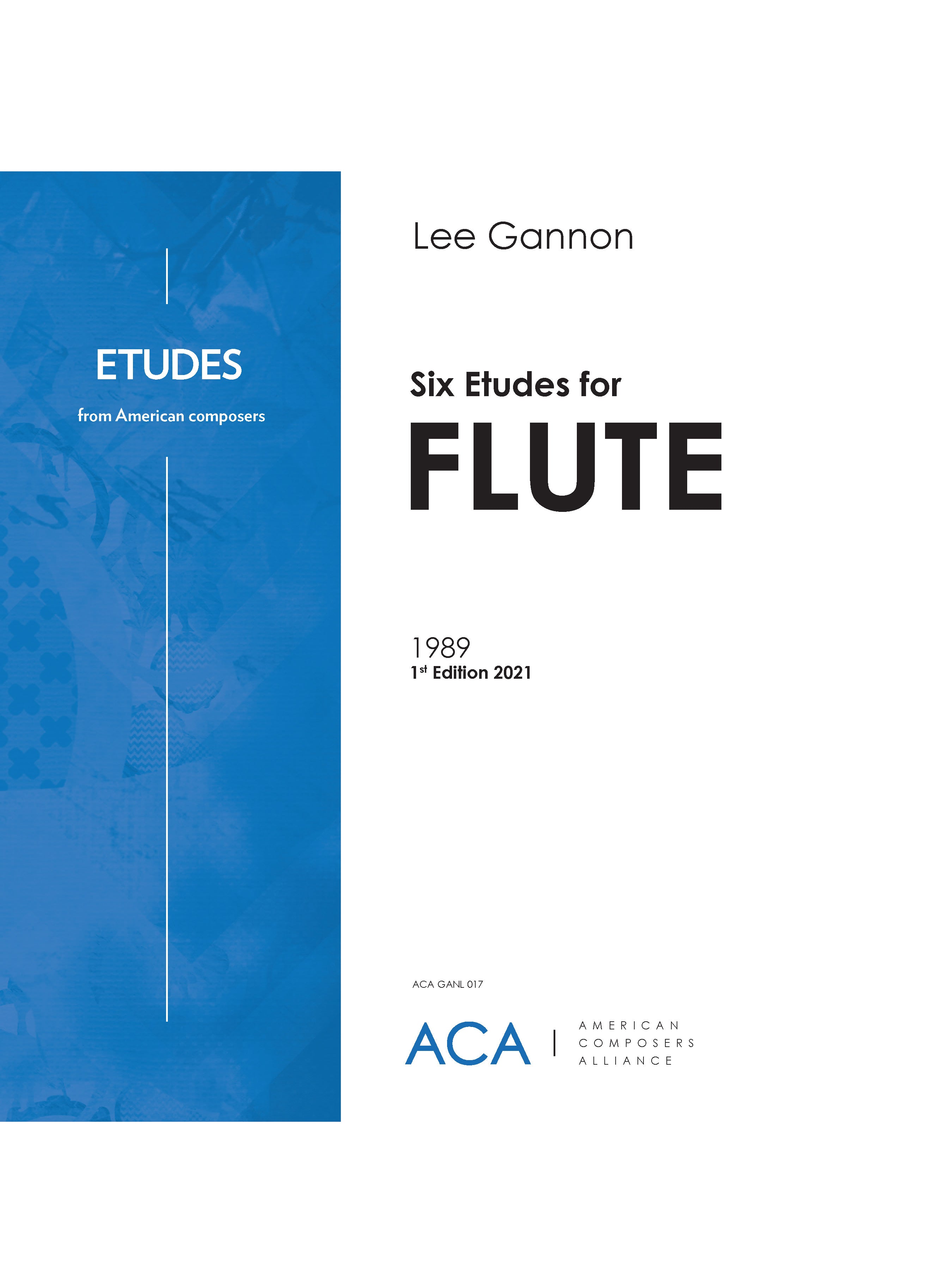 Flute Compuser Six Etudes for Flute – American Composers Alliance