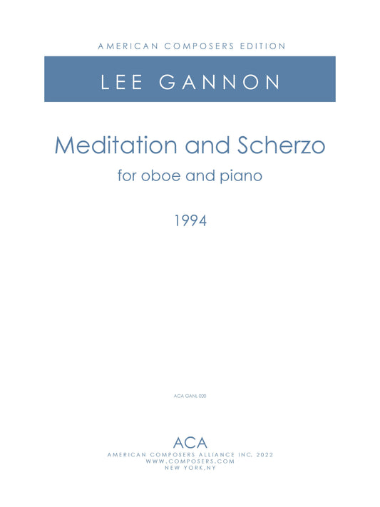 MEDITATION AND SCHERZO