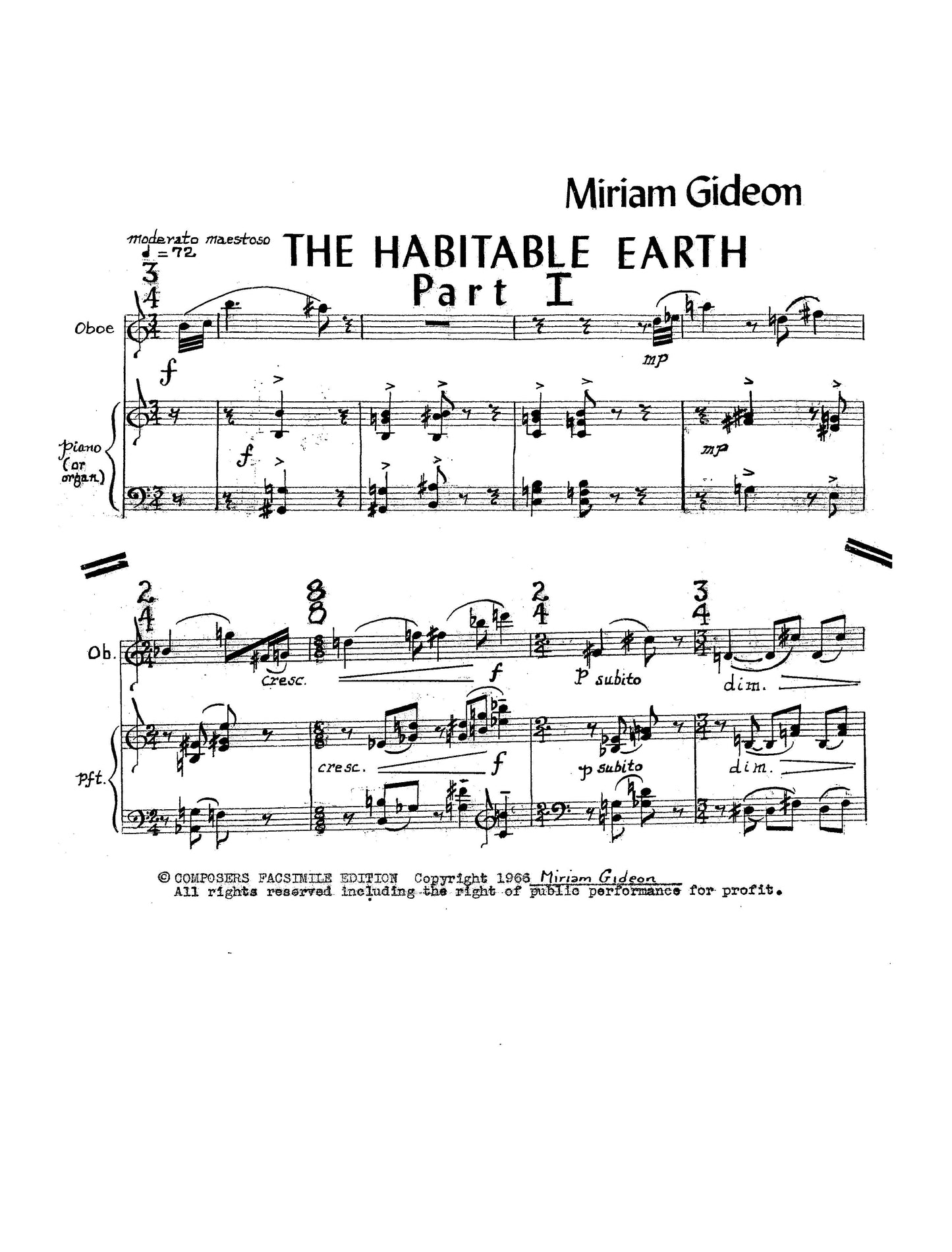 HABITABLE EARTH, THE (Cantata)