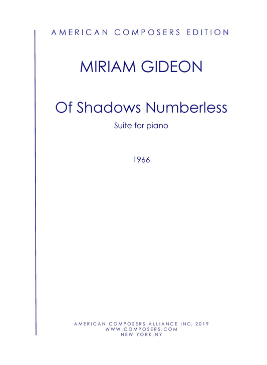 OF SHADOWS NUMBERLESS (Suite)