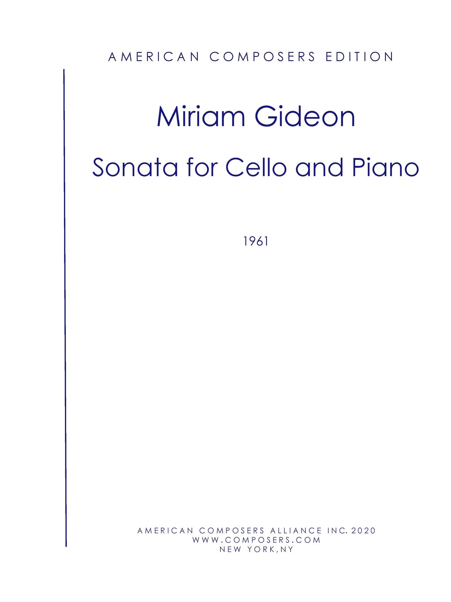 Sonata for Cello and Piano