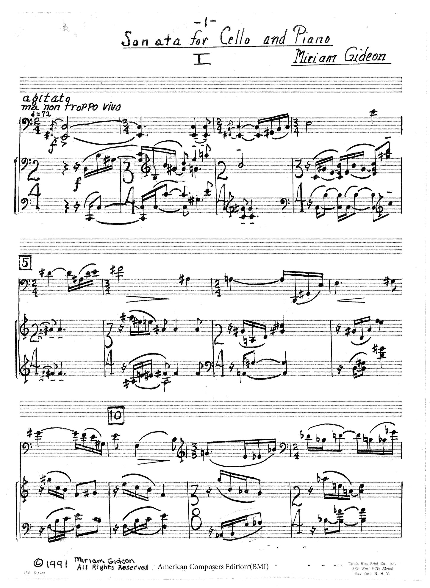 Sonata for Cello and Piano