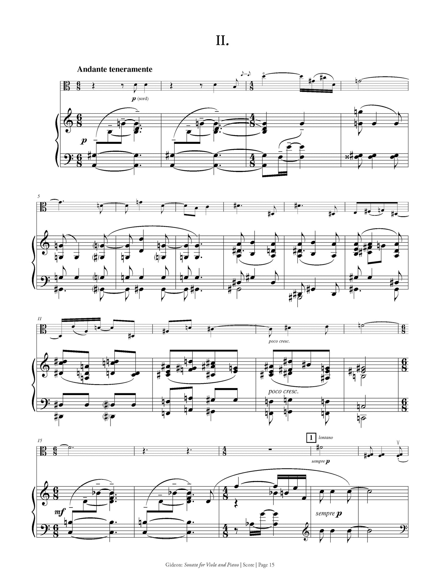 SONATA FOR VIOLA AND PIANO