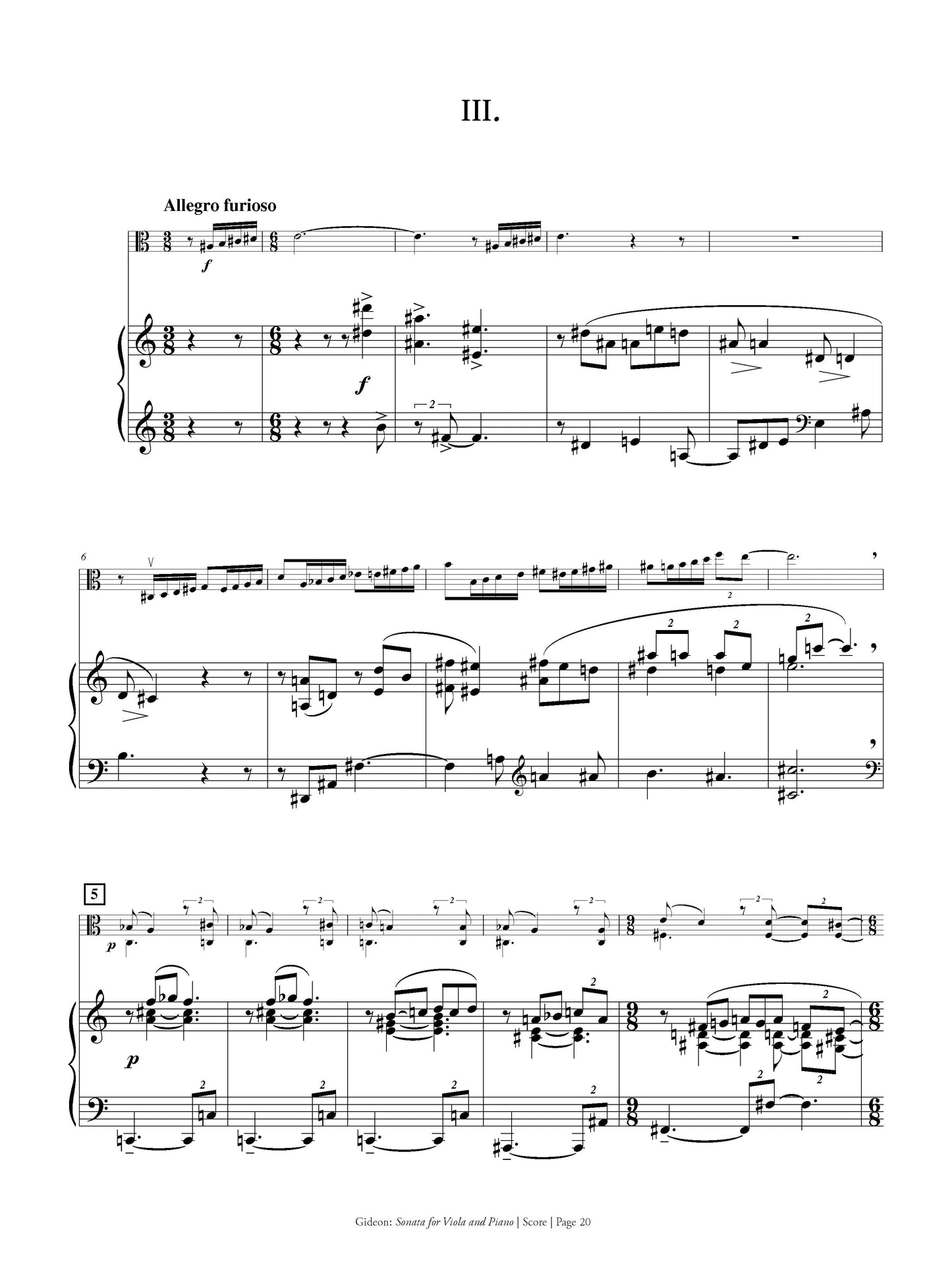 SONATA FOR VIOLA AND PIANO