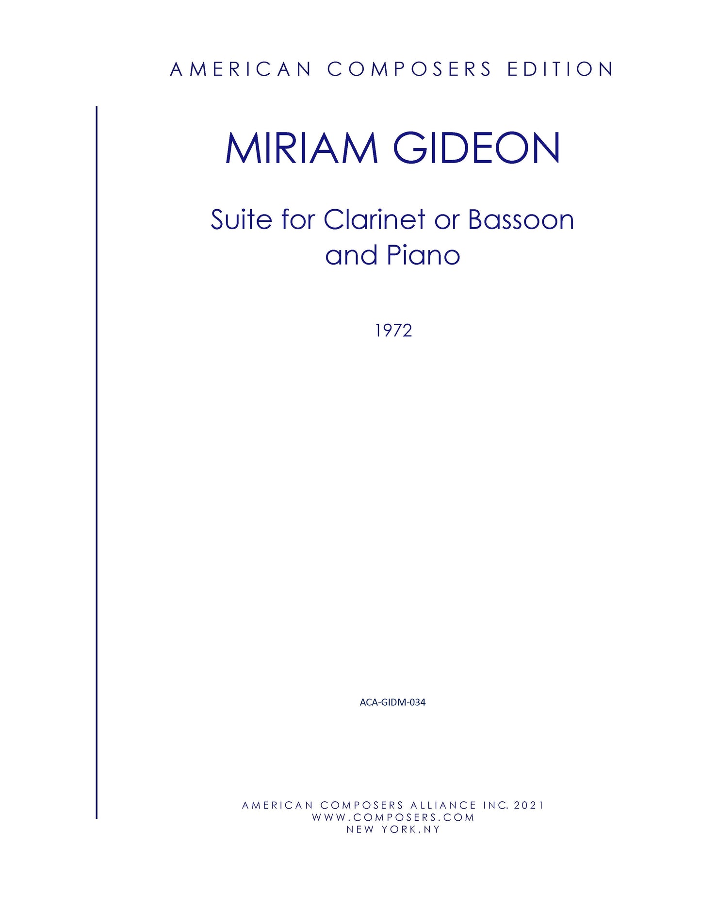 SUITE FOR CLARINET OR BASSOON AND PIANO