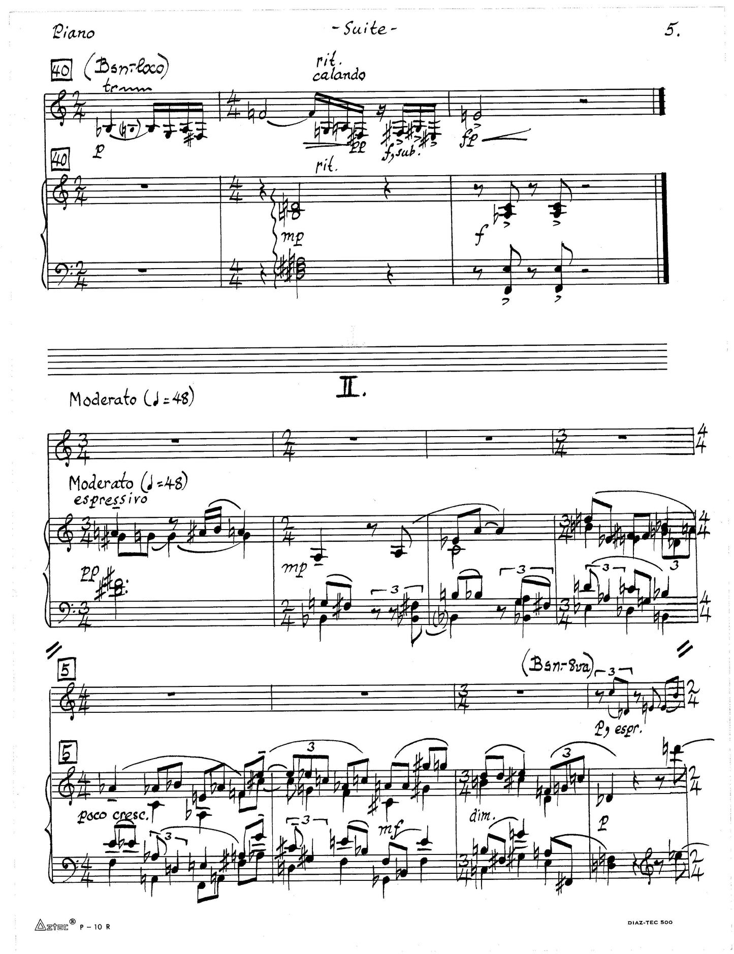 SUITE FOR CLARINET OR BASSOON AND PIANO