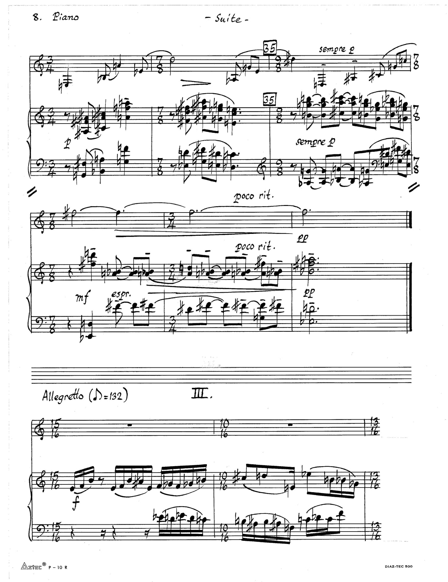 SUITE FOR CLARINET OR BASSOON AND PIANO