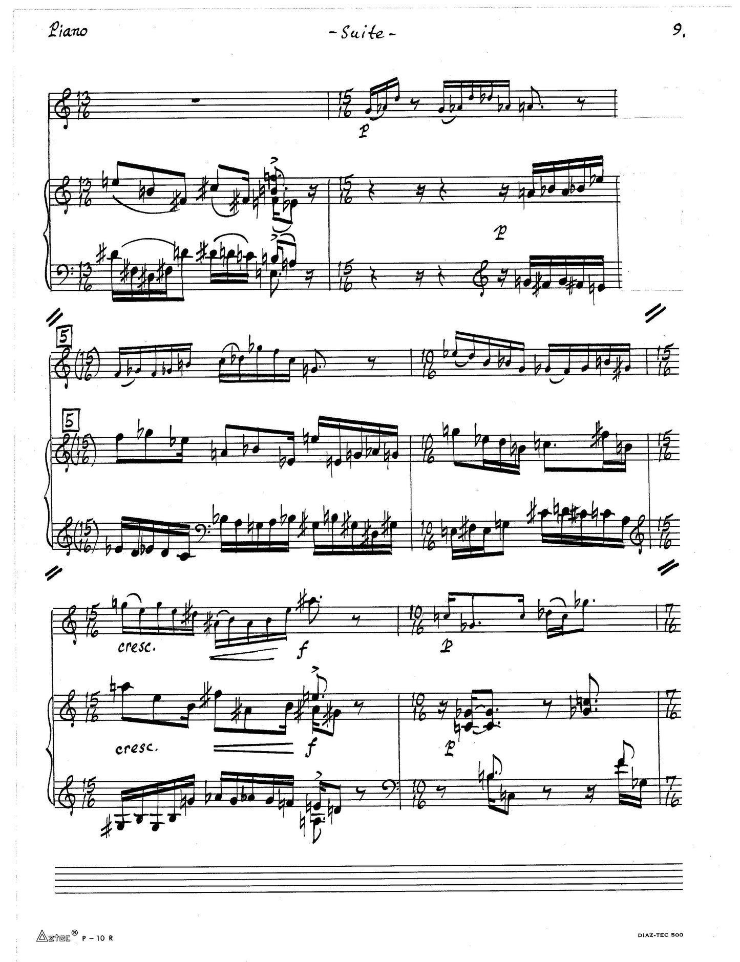 SUITE FOR CLARINET OR BASSOON AND PIANO