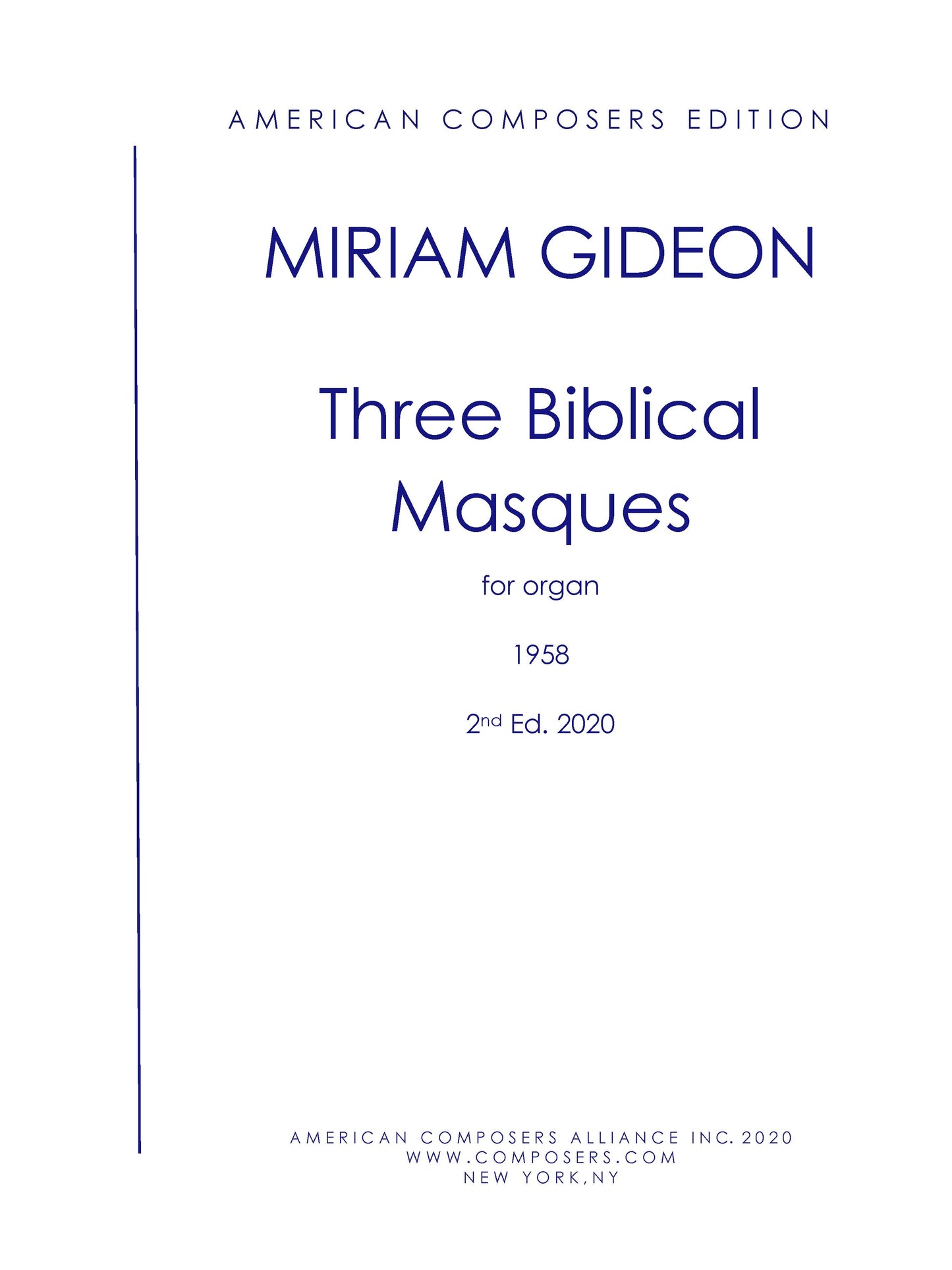 THREE BIBLICAL MASQUES