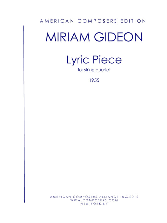 LYRIC PIECE (for string quartet)