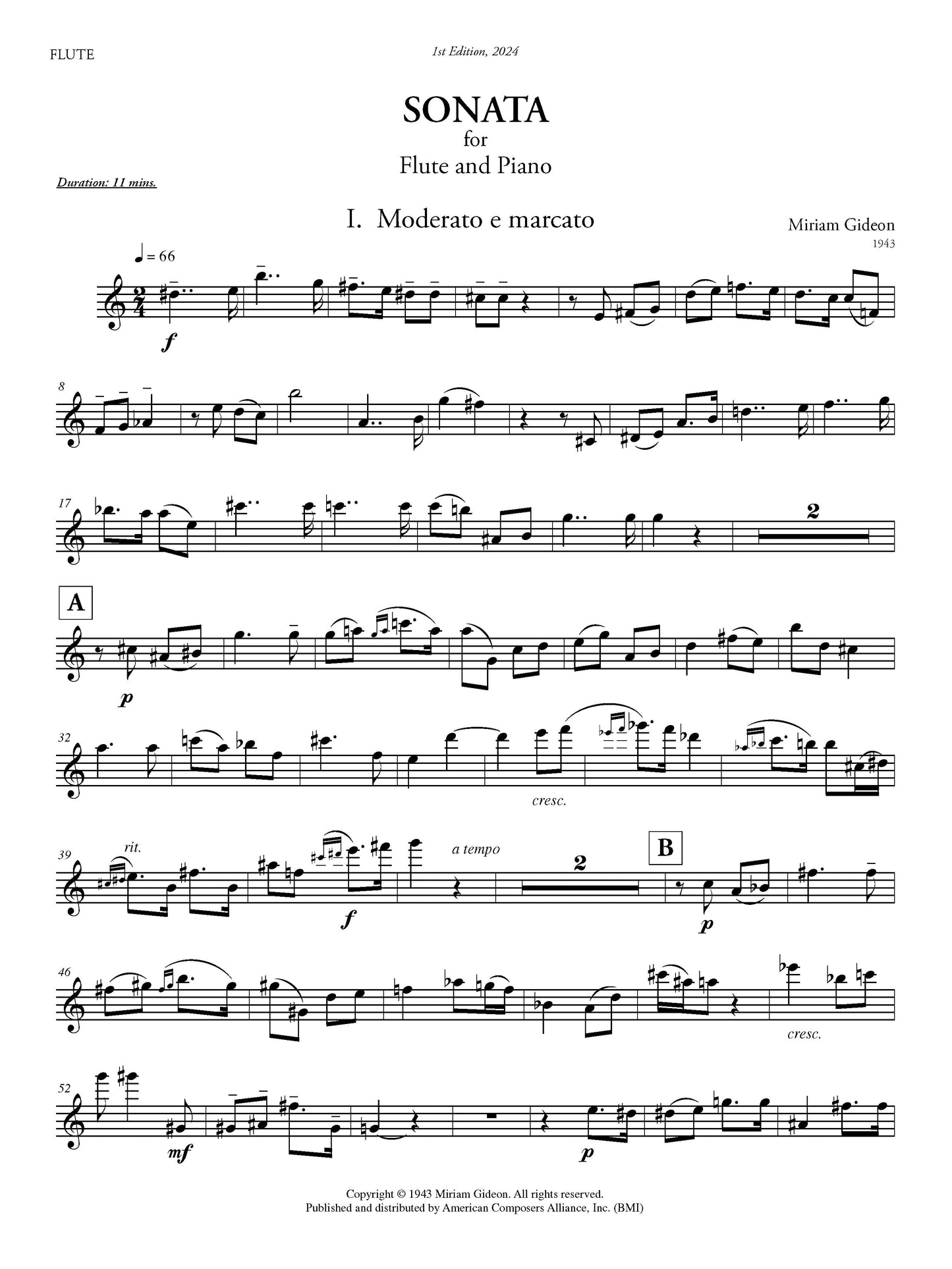 Sonata for Flute and Piano