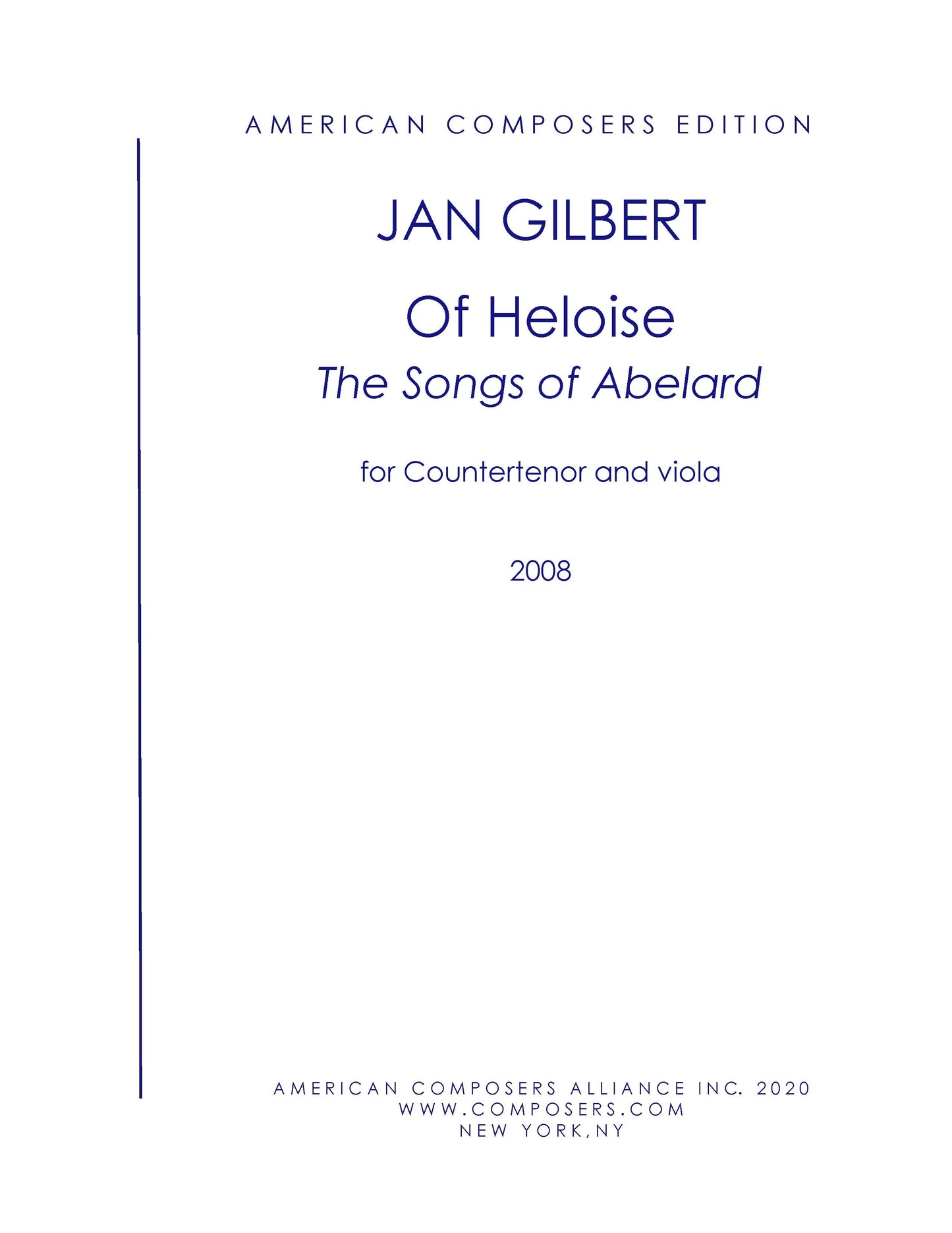 OF HELOISE: THE SONGS OF ABELARD