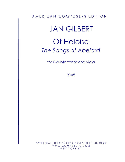 OF HELOISE: THE SONGS OF ABELARD