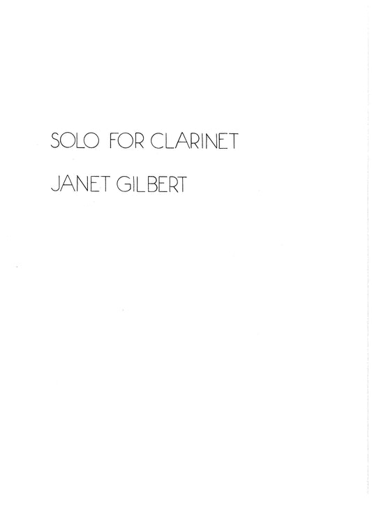 SOLO FOR CLARINET