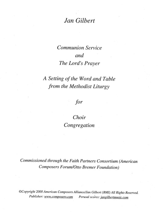 COMMUNION SERVICE & THE LORD'S PRAYER