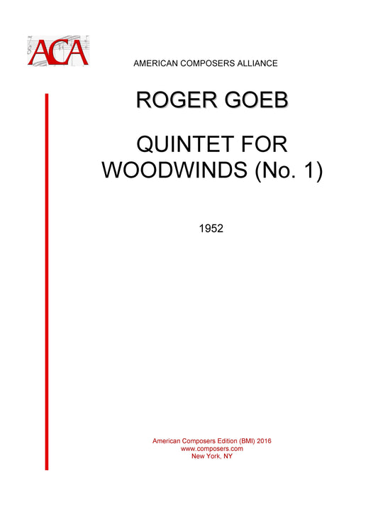 QUINTET FOR WOODWINDS No 1