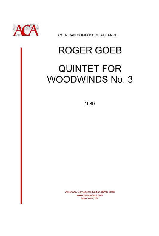 QUINTET FOR WOODWINDS No 3