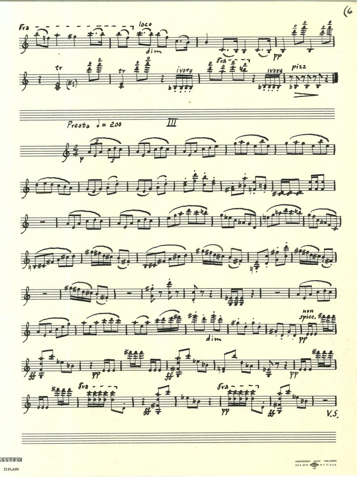 SONATA FOR SOLO VIOLIN