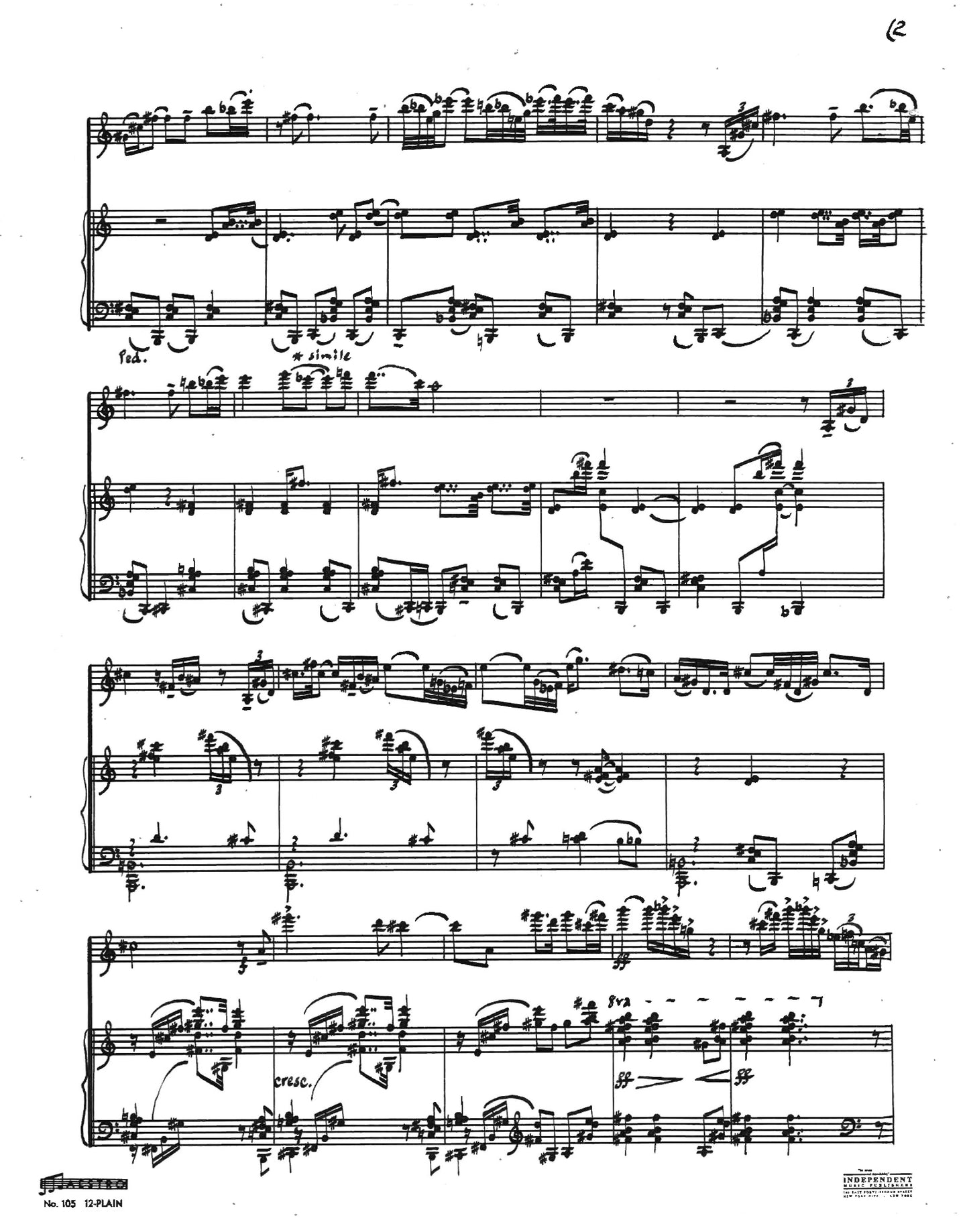 VARIATIONS FOR VIOLIN AND PIANO