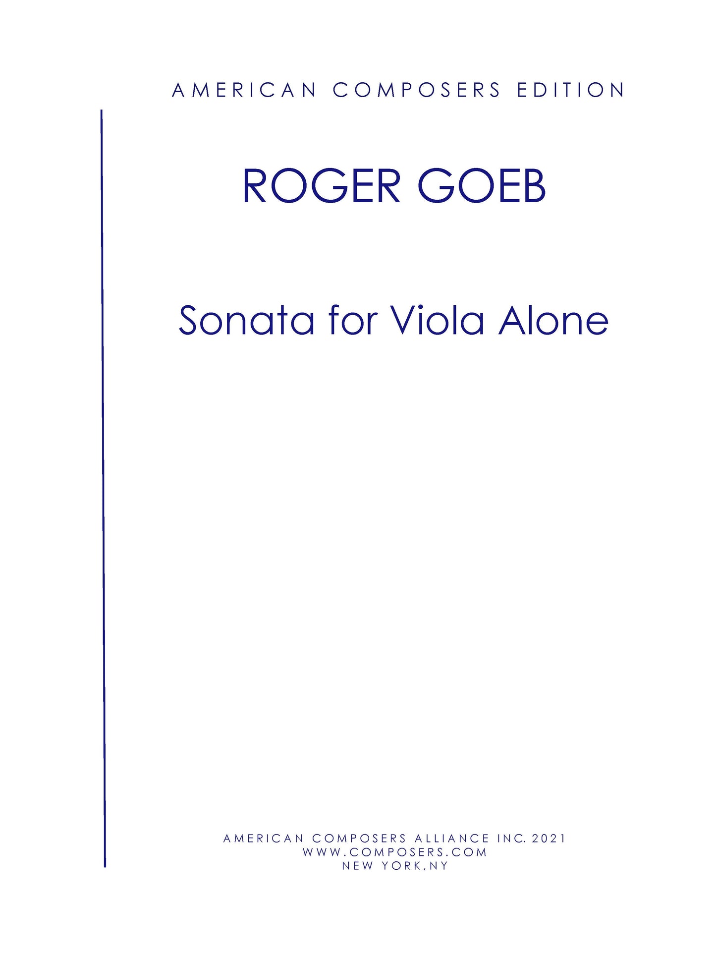 SONATA FOR VIOLA ALONE