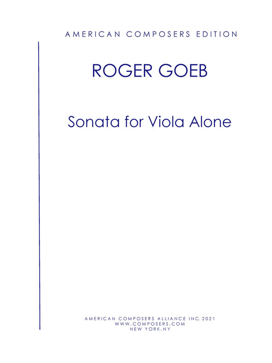 SONATA FOR VIOLA ALONE