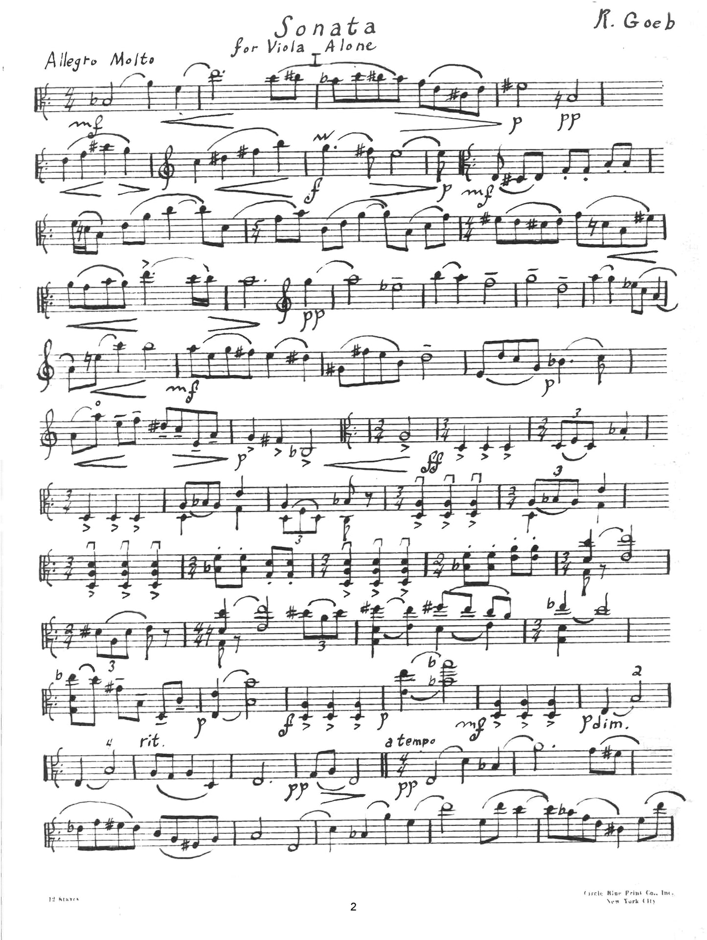 SONATA FOR VIOLA ALONE