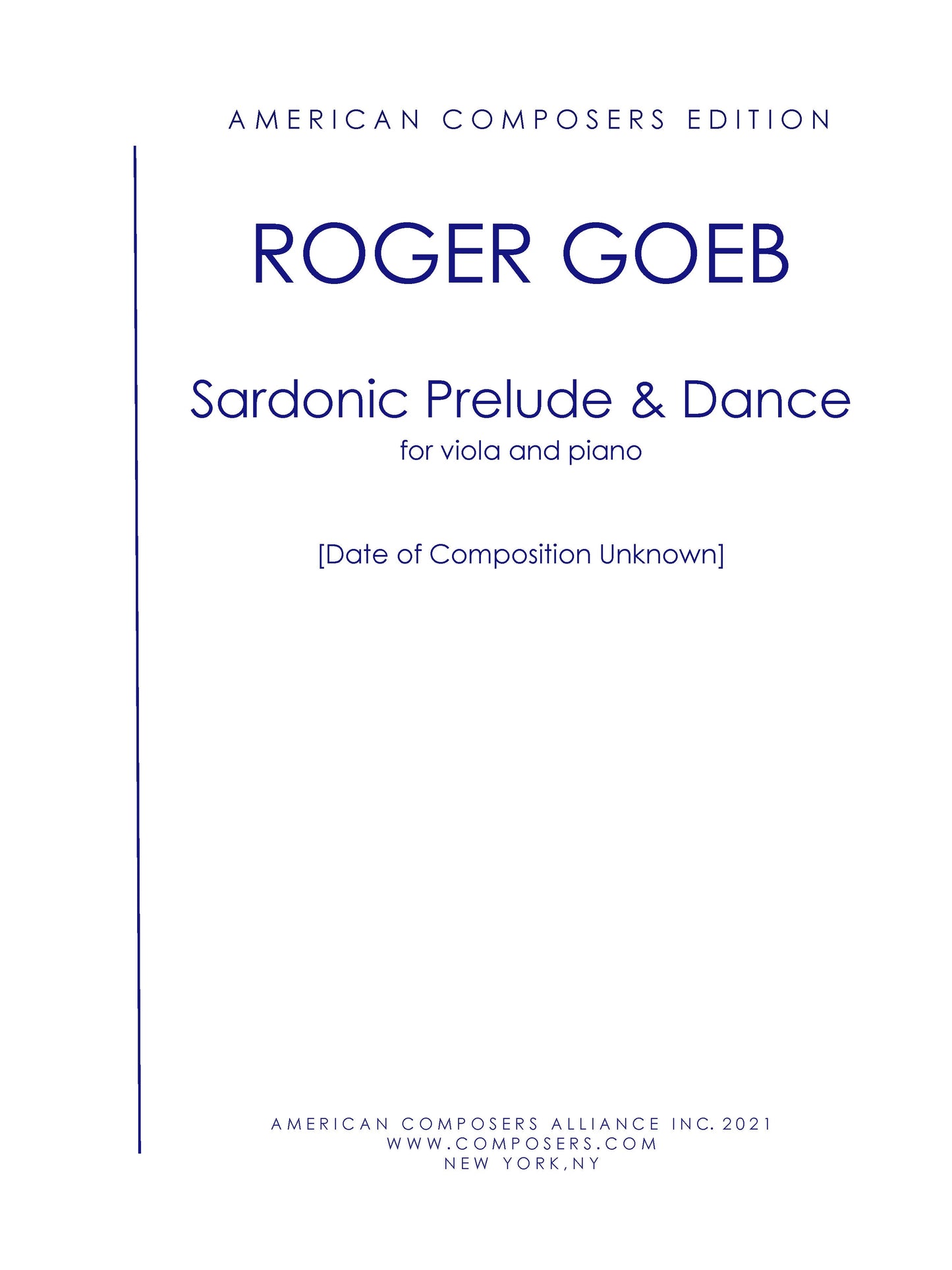 SARDONIC PRELUDE AND DANCE