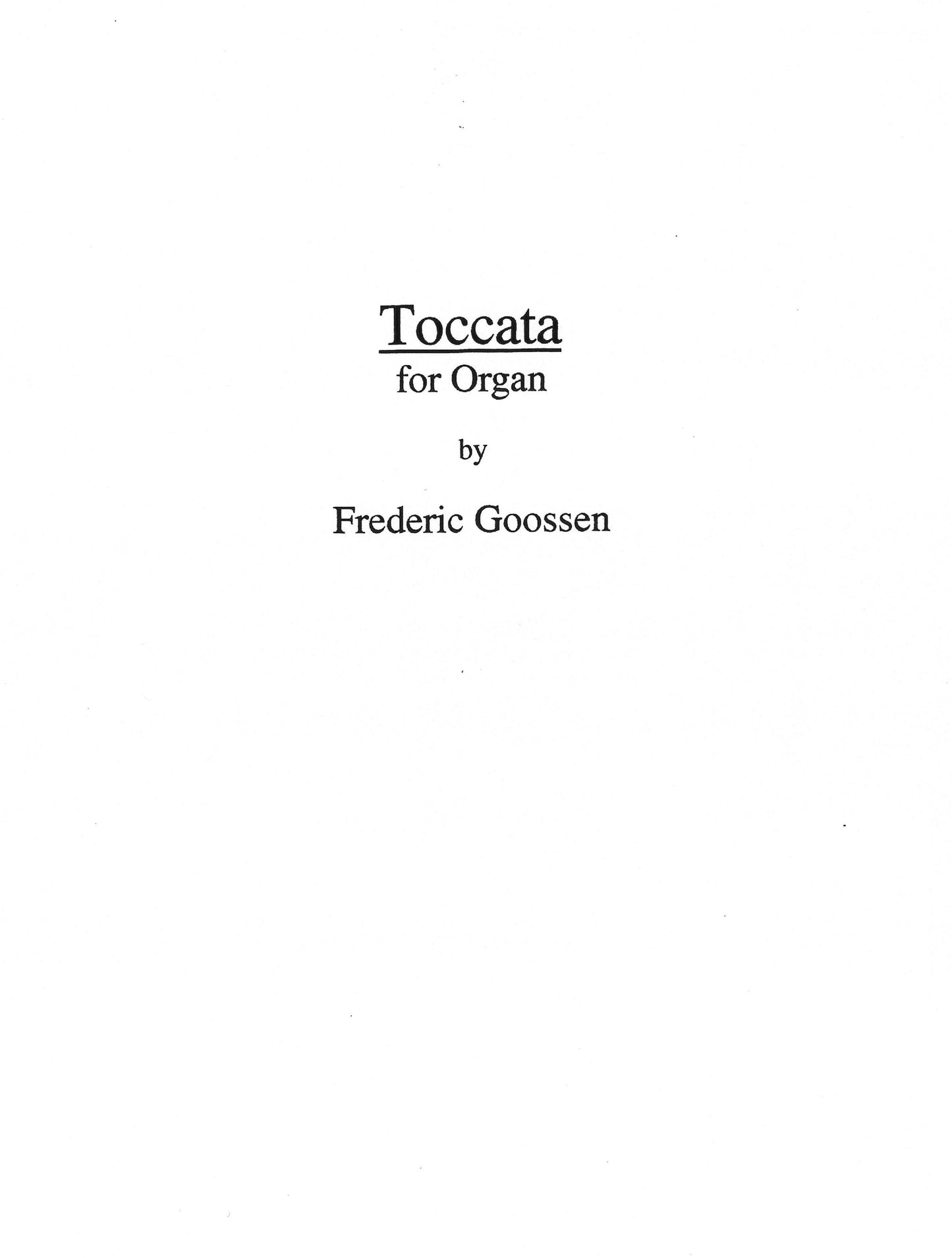 TOCCATA FOR ORGAN